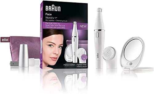Braun Face 830 - Depiladora facial con cepillo de limpieza, color blanco
