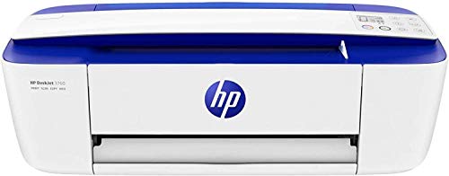 HP DeskJet 3760 - Impresora de tinta multifunción (8 ppm, 4800 x 1200 DPI, A4, Wifi, Escanea, Copia, 60 hojas, Modo silencioso), Azul eléctrico