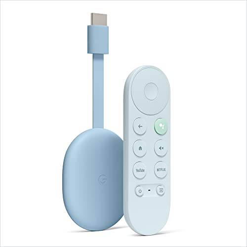 Chromecast con Google TV (4K) Cielo - Entretenimiento en streaming, en tu TV y con búsqueda por voz - Disfruta de películas, series y Netflix en 4K con HDR - Fácil de instalar