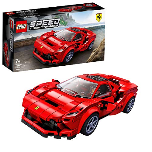 LEGO Speed Champions - Ferrari F8 Tributo, Set de Construcción de Coche de Carreras de Juguete, Incluye Minifigura del Conductor del Deportivo (76895)
